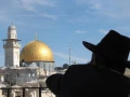 Orthodox Jew Overlooking Dome of the Rock in Jerusalem