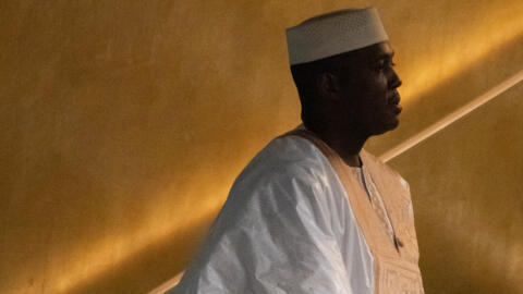 Abdoulaye Maïga, Premier ministre de transition du Mali, ici, arrivant lors de la 77e session de l'Assemblée générale des Nations unies au siège de l'ONU à New York, le 24 septembre 2022.