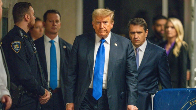 Former President Donald Trump arrives at court 