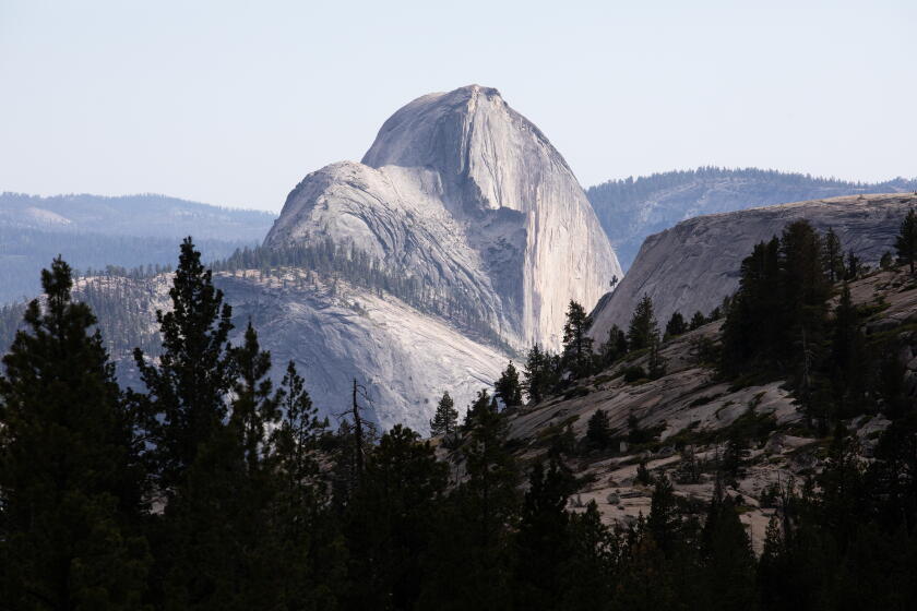 YOSEMITE, CA - JUNE 14, 2026: The backside view of Half Dome from Olmsted Point in Yosemite Valley National Park, Calif. June 14, 2026. (William Hale Irwin / For The Times)