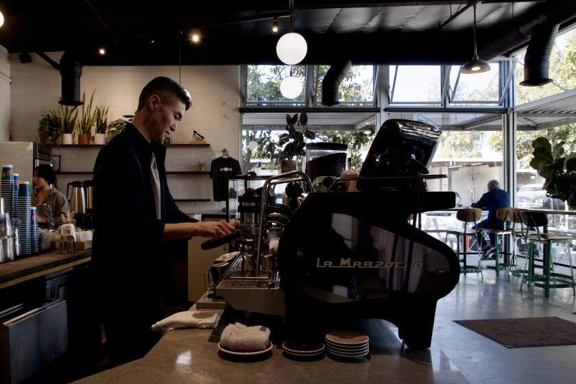 Award-winning barista Kay Cheon at Dune Coffee.