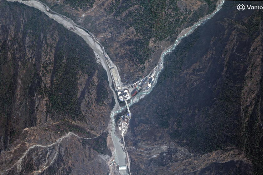 The Rasuwagadhi border post between China and Nepal seen on Apr. 19, 2024.