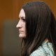 Lindsay Clancy watches jurors enter the courtroom as they start their second day of deliberations in her murder trial at Plymouth Superior Court.