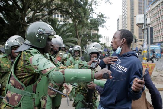 Protest suppressed by the police in Kenya