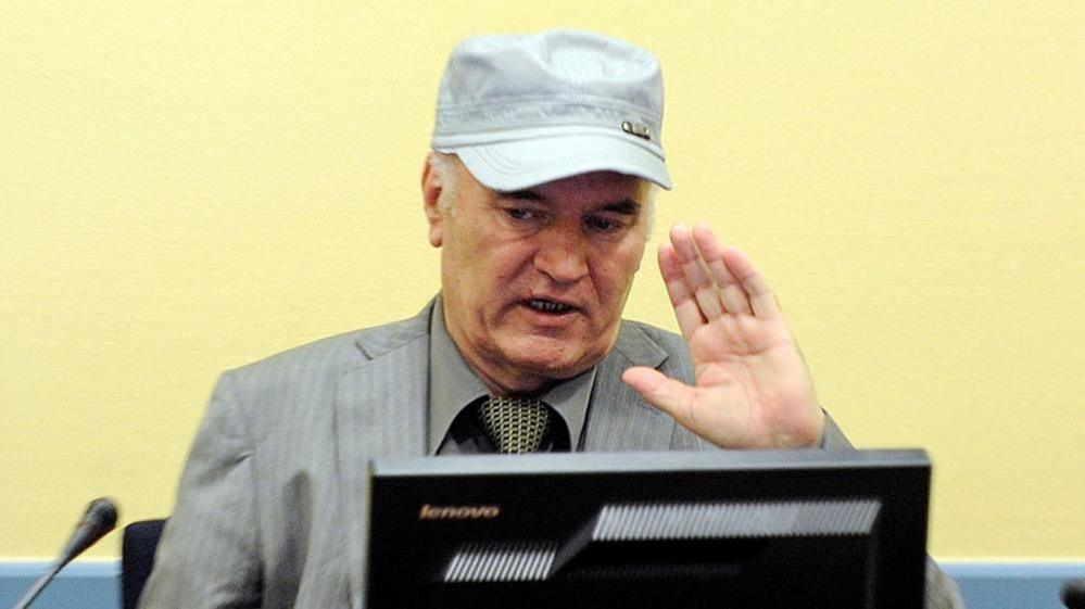 Former Bosnian Serb commander Ratko Mladic appears in court at the International Criminal Tribunal for the former Yugoslavia (ICTY) in the Hague, June 3, 2011