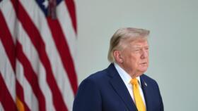President Donald Trump attends an event in the White House Rose Garden on August 24, 2026.
