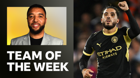 Team of the week graphic with Rayan Cherki