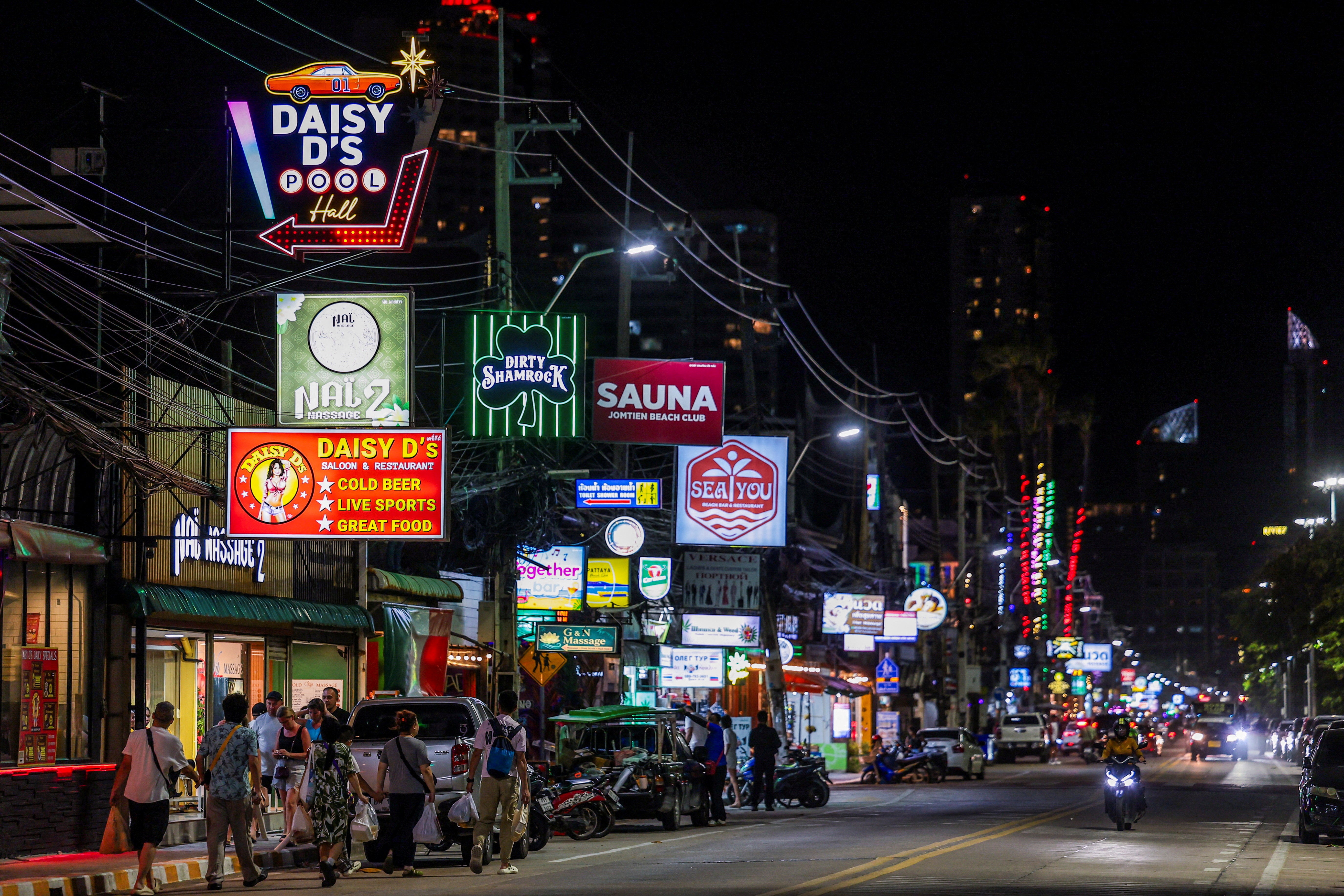 The night life at Jomtien Beach, in Pattaya City