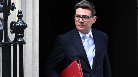 Andy Burnham outside Downing Street 