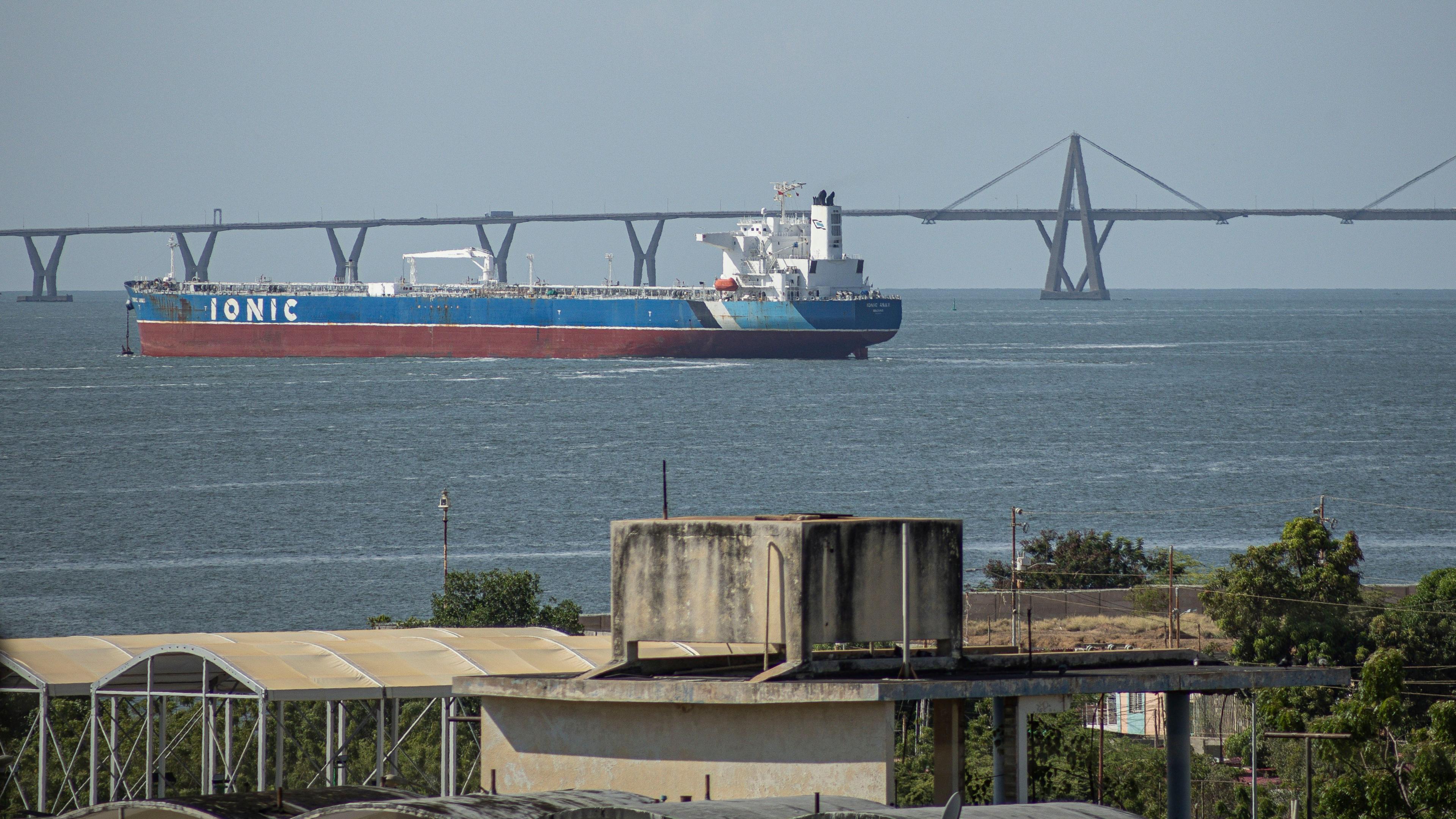 An oil tanker off the coast of Venezuela
