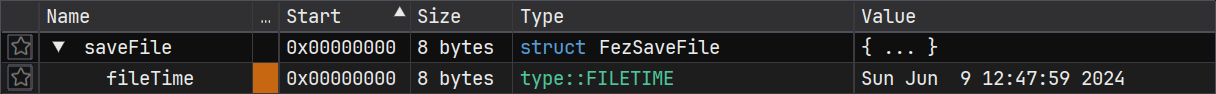 Decoding the FILETIME value using the `type::FILETIME` type from the standard library