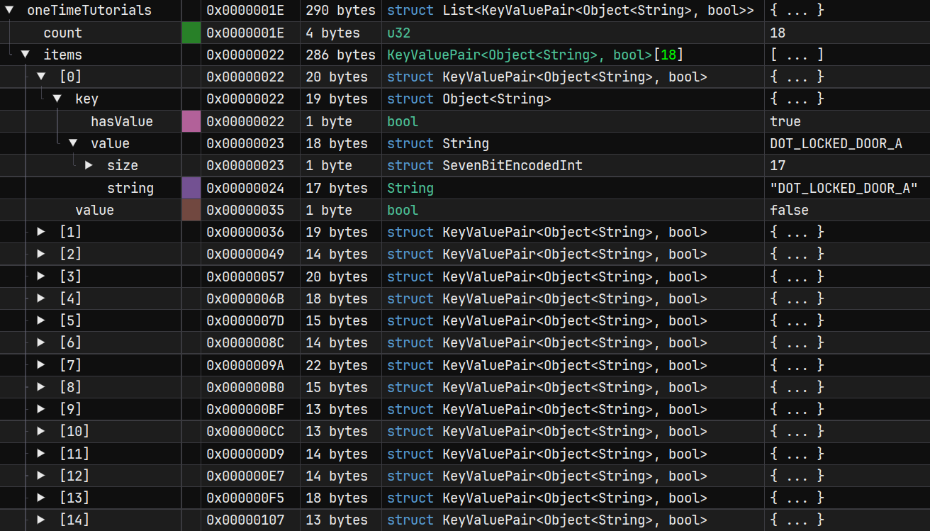 The final List< type being parsed by ImHex