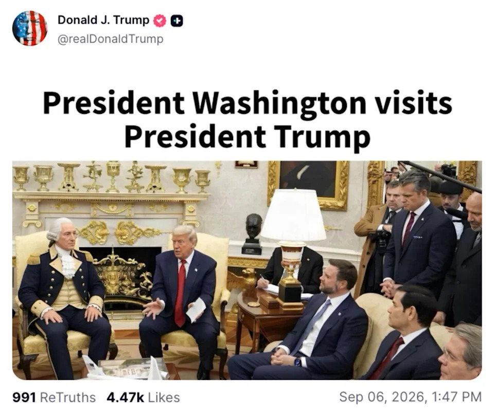Trump's latest Truth Social posting spree comes as Republicans panic about the forthcoming midterm elections amid the president's abysmal approval rating.  / Donald Trump/Truth Social