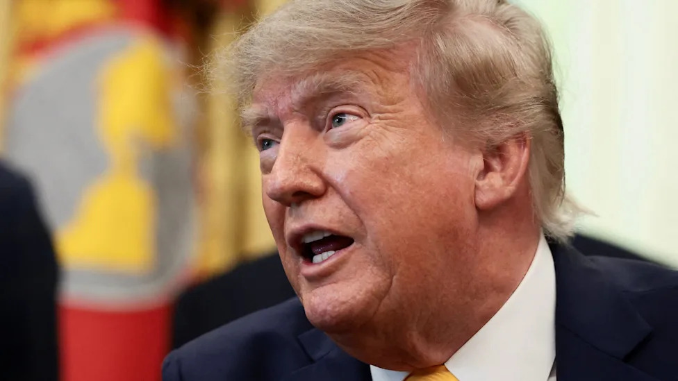 U.S. President Donald Trump speaks during an event to sign executive orders related to beef, in the Oval Office of the White House, in Washington, D.C., U.S., September 4, 2026. REUTERS/Evelyn Hockstein