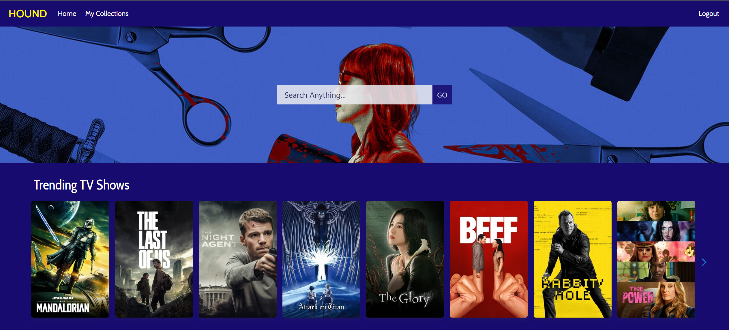 home page