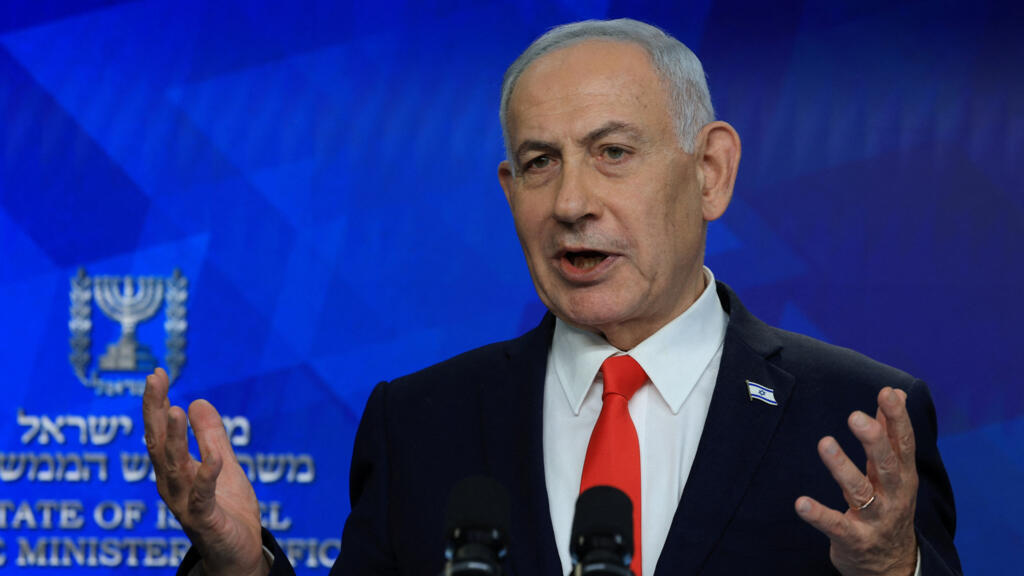 El primer ministro israelí, Benjamin Netanyahu, ofrece una rueda de prensa tras el acuerdo entre Estados Unidos e Irán en Jerusalén, el 15 de junio de 2026.
