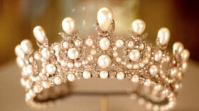 A tiara adorned with pearls worn by French Empress Eugénie, which was among the items stolen by thieves during a heist at Paris' Louvre Museum on October 19, 2025.