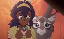 Pavi and her cat-monkey Geet in "Avatar: Seven Havens."