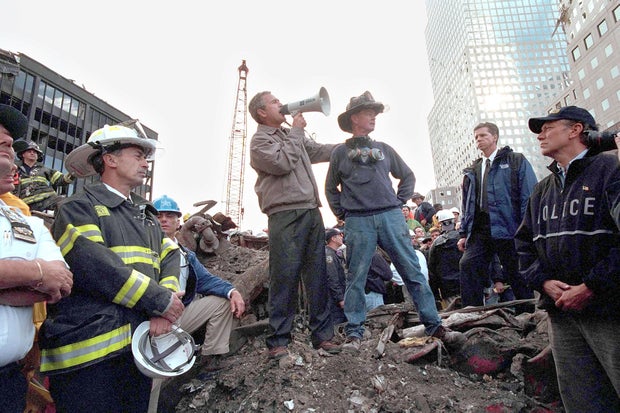 Bush Speaks At Ground Zero in 2001 
