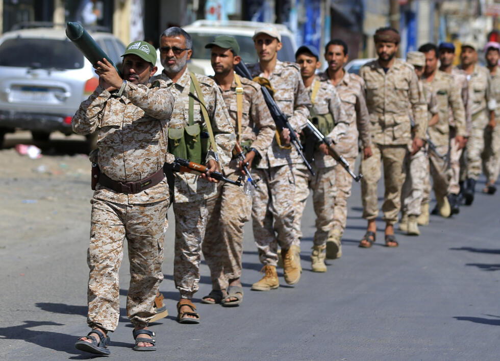 Houthi rebels march in Sanaa on September 10, 2026