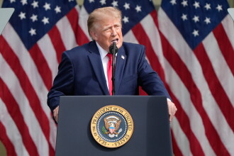 President Donald Trump speaks at the Pentagon