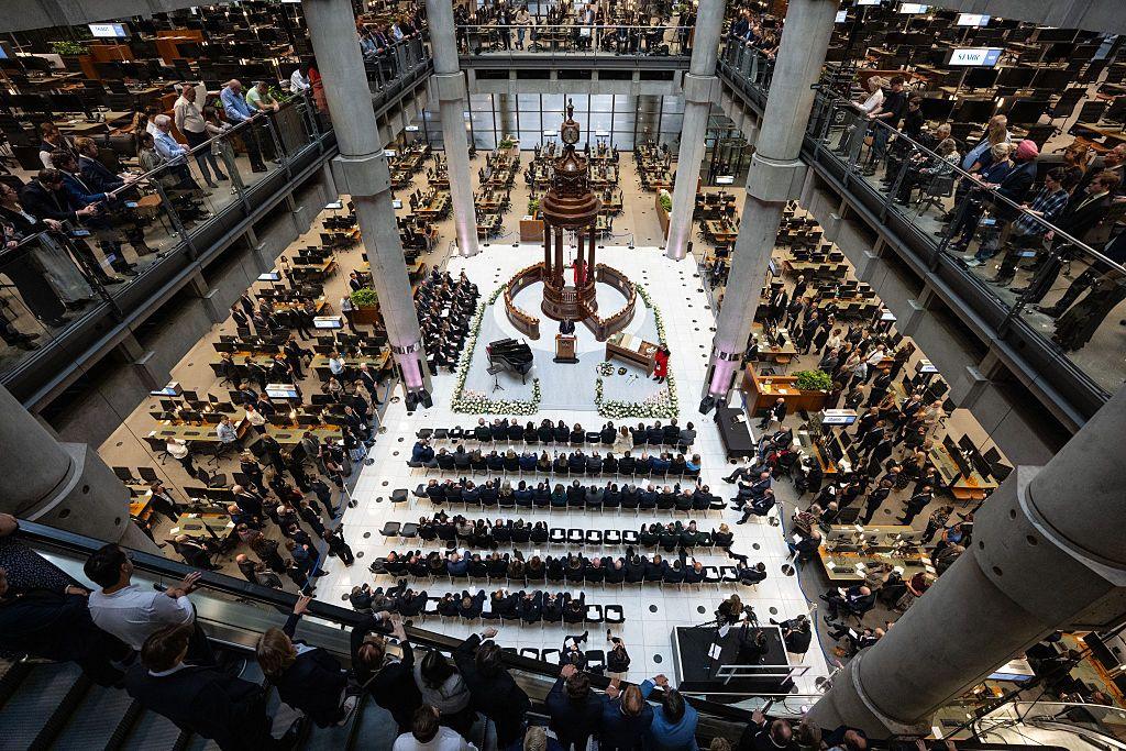 Warren Stephens, the United States Ambassador to the United Kingdom, speaks during a memorial service to observe the 25th anniversary of the 9/11 terror attacks, at Lloyds of London on September 11, 2026 in London, England.