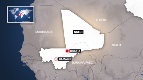 La localisation de Dioura, au Mali.