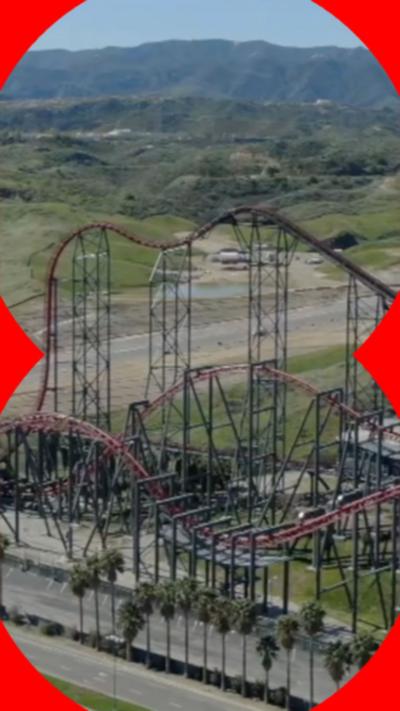 A black, high and windy rollercoaster, X2, which has now been closed down