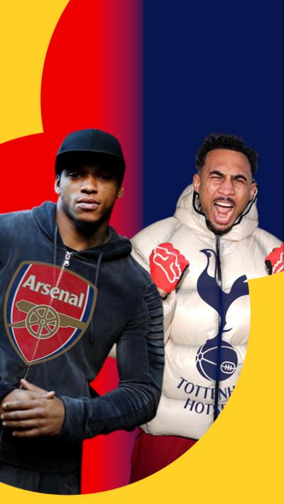 Anthony Yarde with Arsenal badge v Ben Whittaker with Tottenham badge