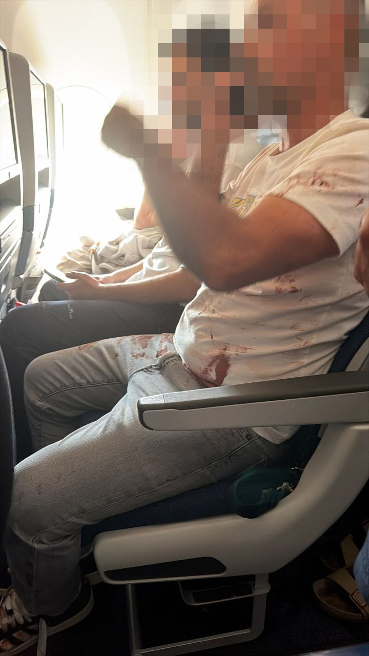 תיעוד נוסעים שניסו להפריד בין הטייסים
