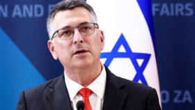 Israeli Foreign Minister Gideon Saar speaks at a press conference during his visit, in Ljubljana, Slovenia September 9, 2026 