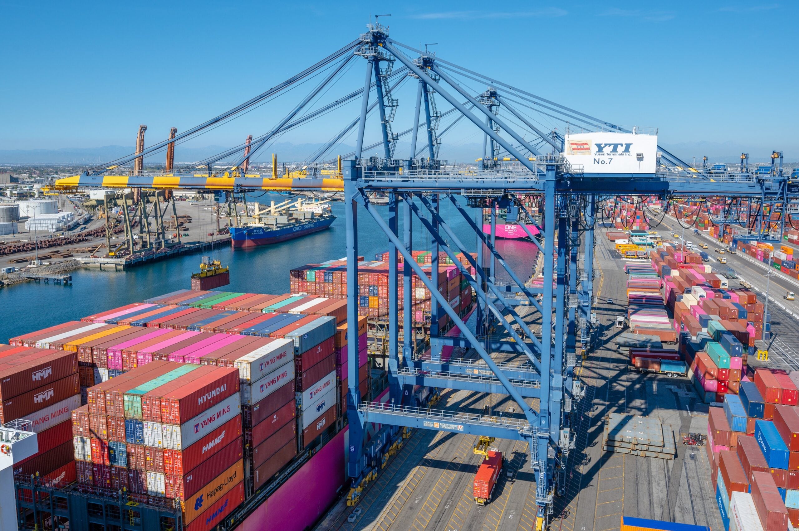 Containership berthed at the Port of Los Angeles.Photo courtesy Port of Los Angeles.