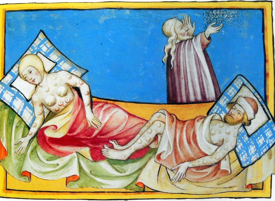 The 14th Century's Black Death pandemic wiped out 25 million people in Europe. / Pictures from History / Pictures From History/Universal