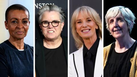 Composite image showing Adjoa Andoh, Rosie O'Donnell, Tamzin Outhwaite and Julie Hesmondhalgh