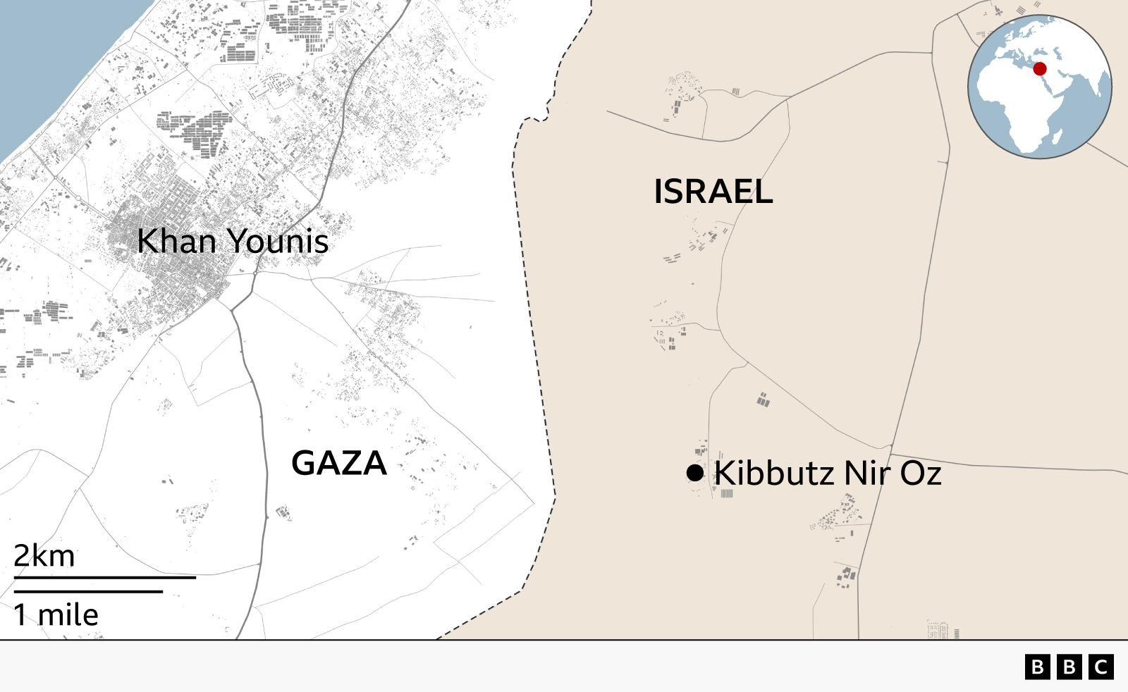 Map of Nir Oz. 