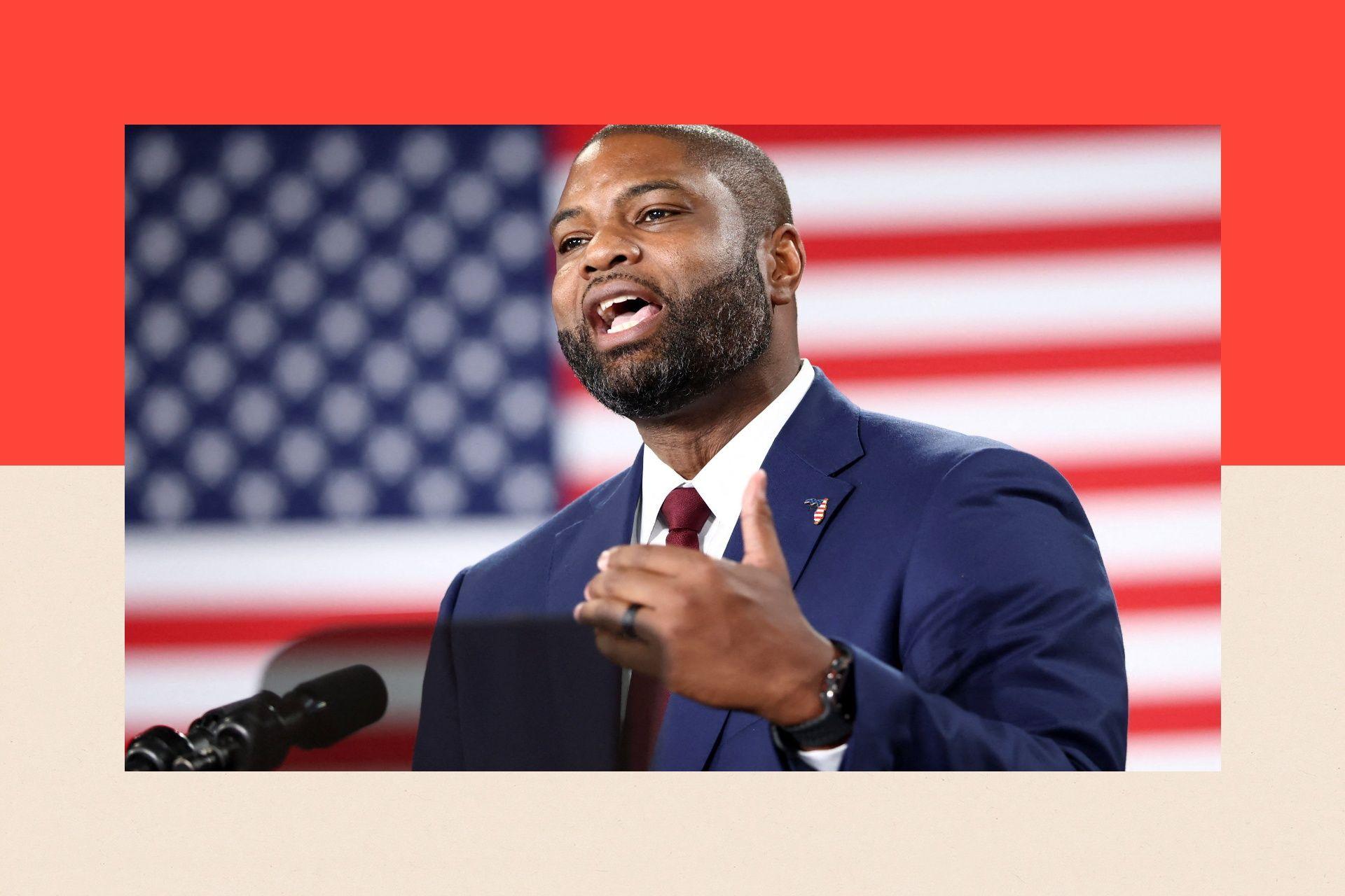 GOP candidate Byron Donalds speaks during a midterm campaign rally

