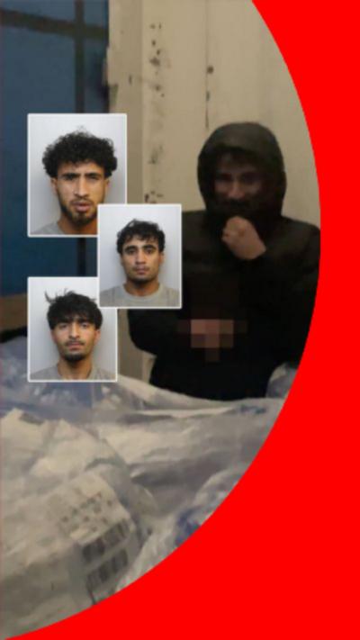 Three mugshots of men who were jailed