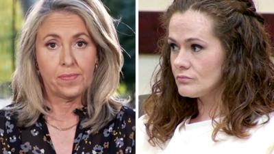 Split screen. Left, Sarah Smith. Right, Christa Pike.