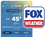 Fox Weather App on an iPhone, Fox Weather logo overlapping