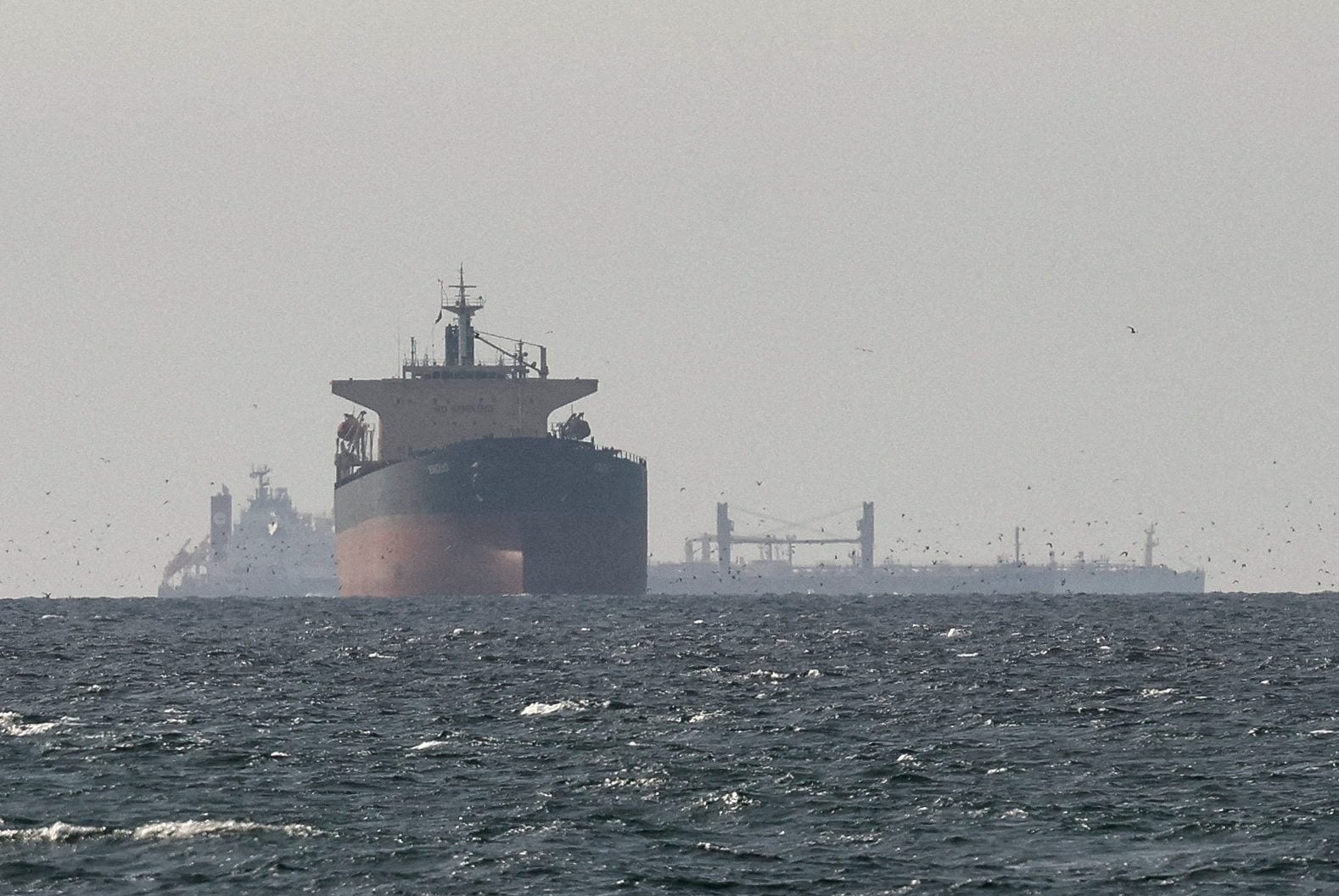 Tankers sail in the Gulf, near the Strait of Hormuz