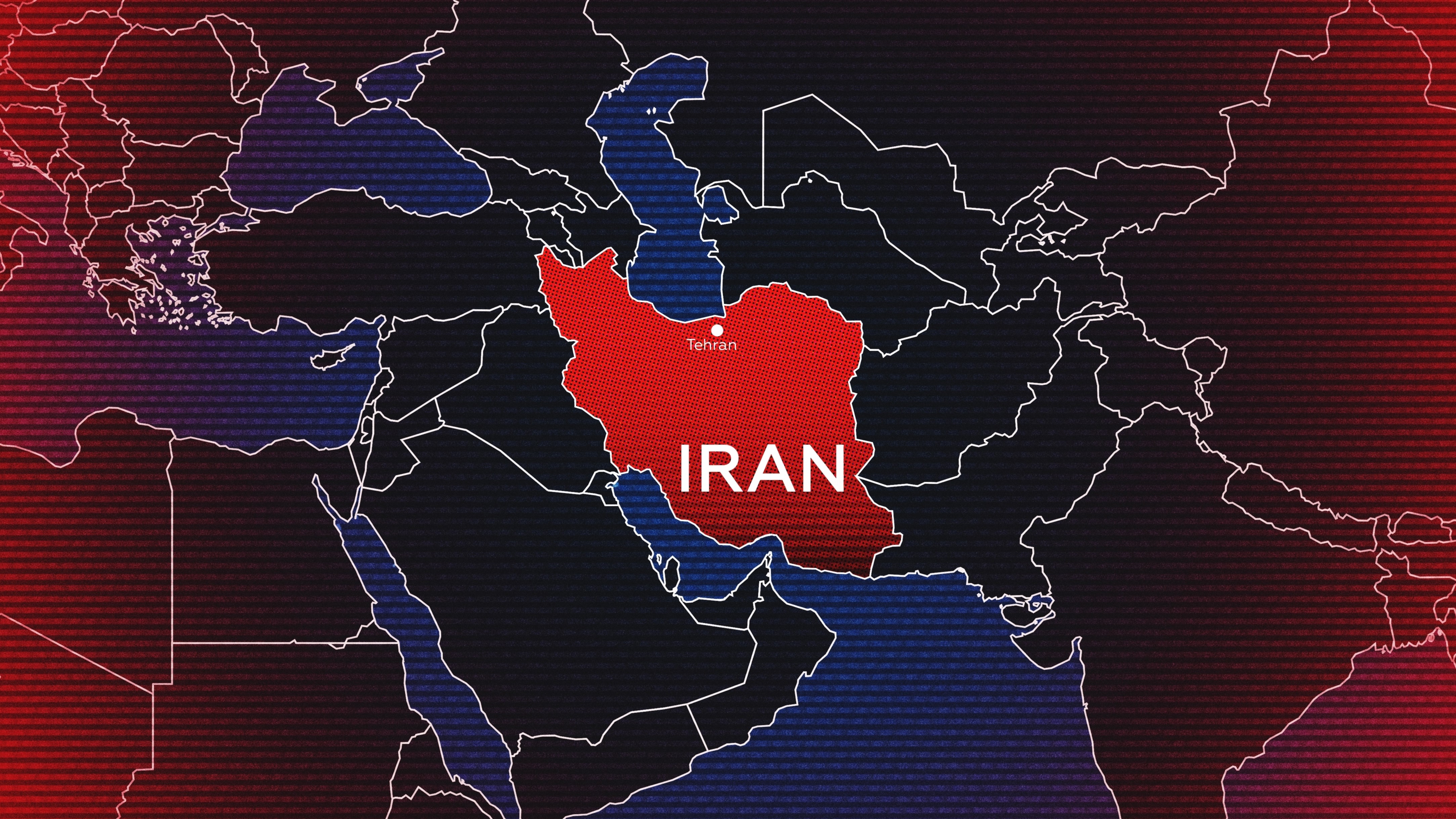Map Indicating Iran in Conflict