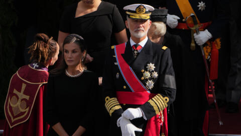 Le roi d'Espagne Felipe VI et la reine Letizia aux obsèques du roi de Norvège Harald V, à Oslo, le 9 septembre dernier.