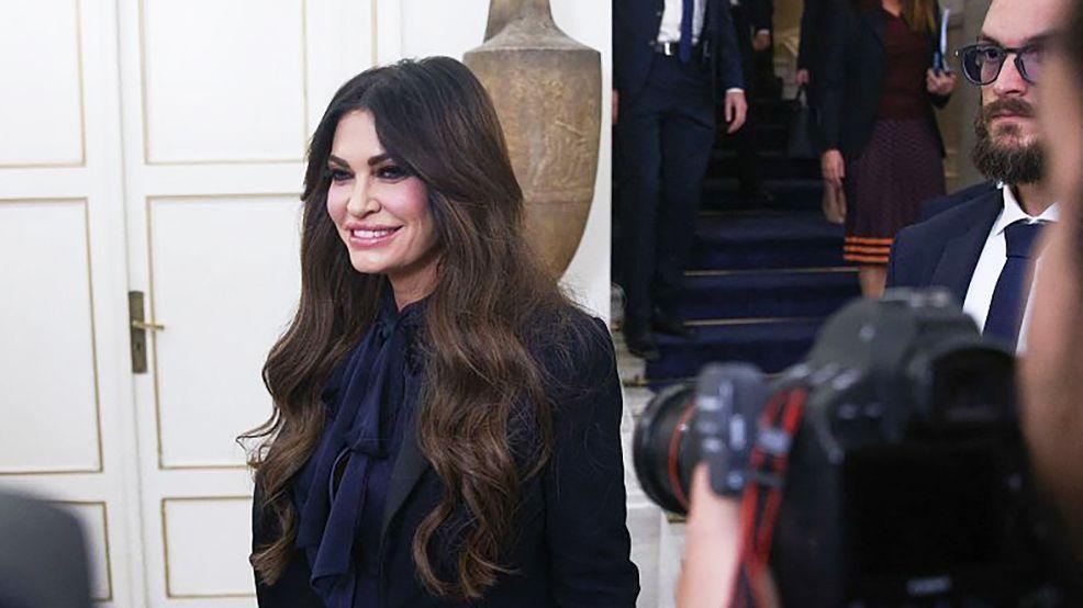 Kimberly Guilfoyle at an event in Athens, Greece on 7 October 