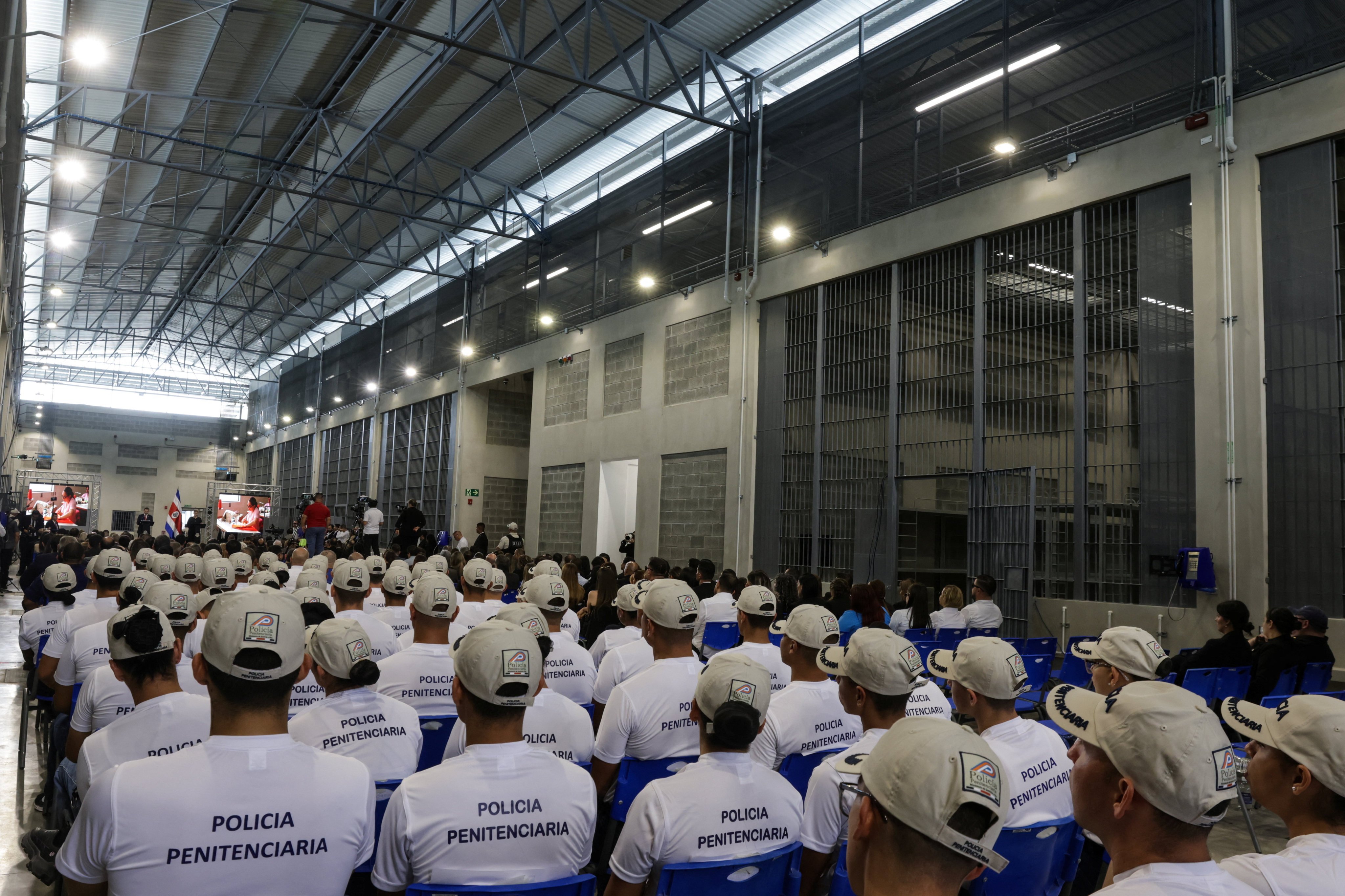 Penitentiary officers at the facility's inauguration. Photo: Reuters