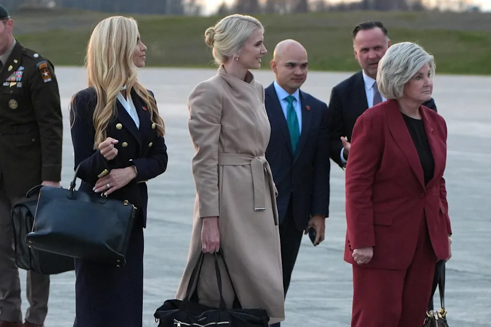 Katie Zacharia (far left) was not Chief of Staff Susie Wiles' choice to be the new White House press secretary (AP)