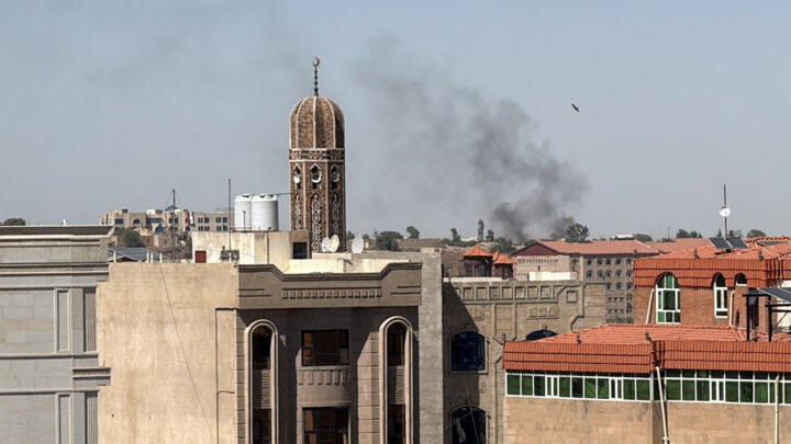 Smoke rises from the site of an airstrike in Sanaa, Yemen, on October 4, 2026