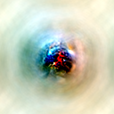 Optimized image Path-guided feature visualization of mixed3b channel 8