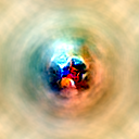 Optimized image Path-guided feature visualization of mixed3b channel 9