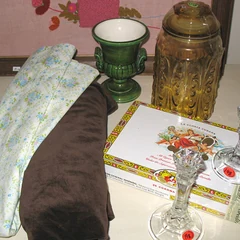 Glass vases and urns on a table