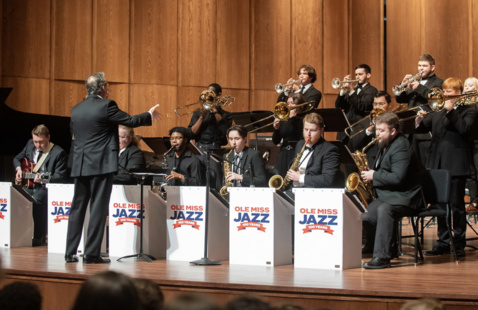 Ole Miss Jazz on stage in the Ford Center